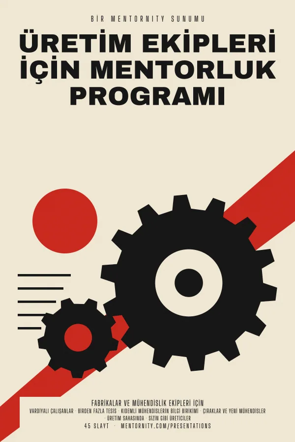 Üretim Ekipleri için Mentorluk Programı sunumu için film afişi tarzında görsel