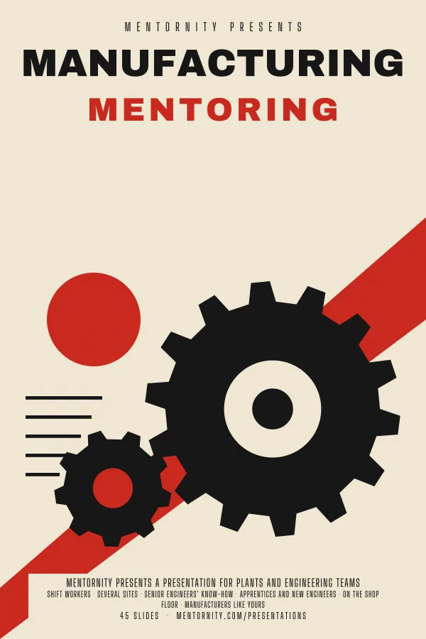 Film-style poster for the Mentoring Program for Manufacturing Teams presentation