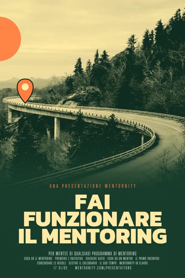 Locandina in stile film della presentazione Fai funzionare il mentoring