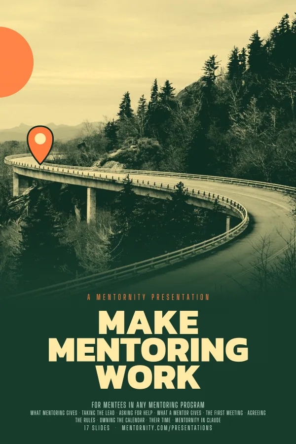 Film-style poster for the Make Mentoring Work presentation