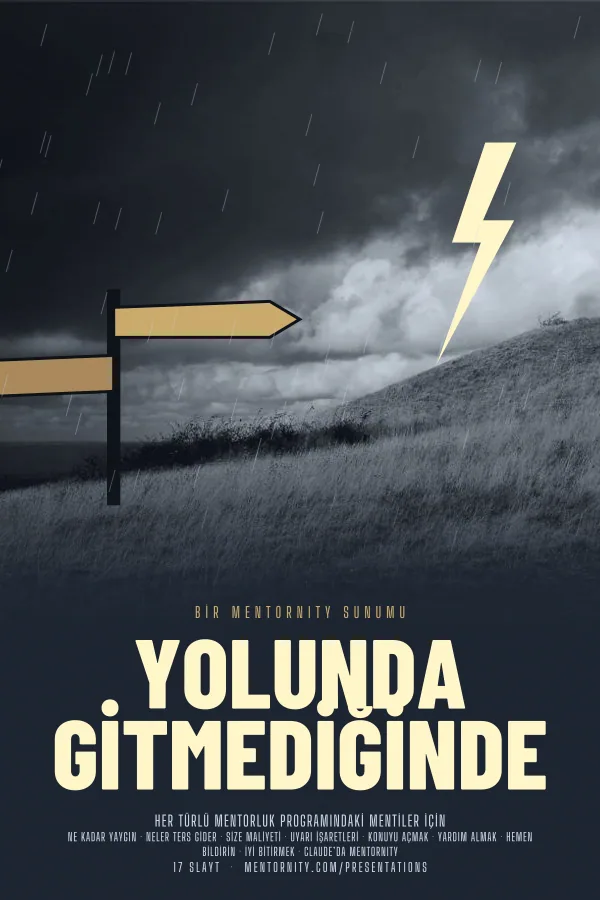 Yolunda Gitmediğinde sunumu için film afişi tarzında görsel