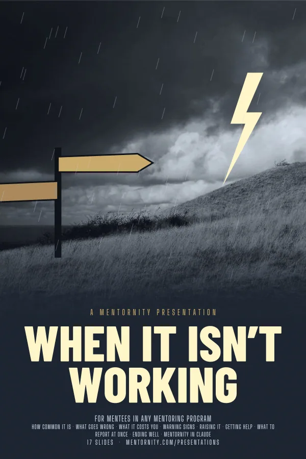 Film-style poster for the When It Isn’t Working presentation