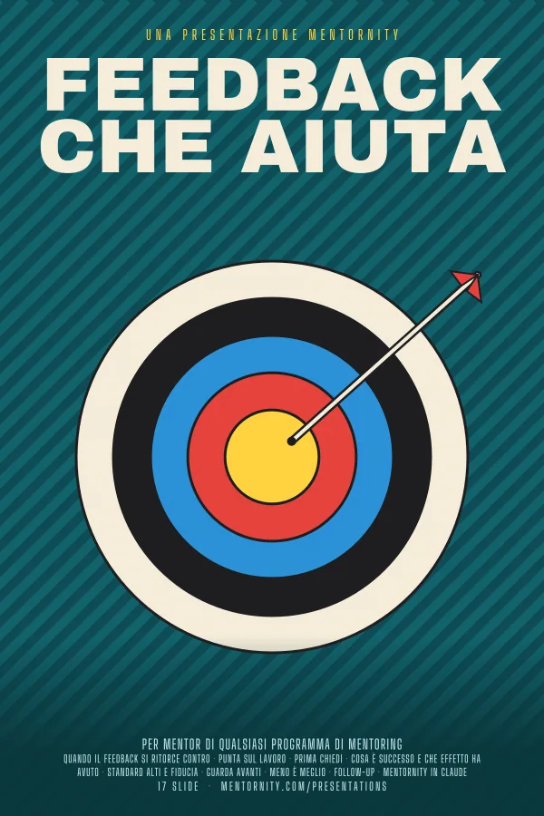 Locandina in stile film della presentazione Feedback che aiuta