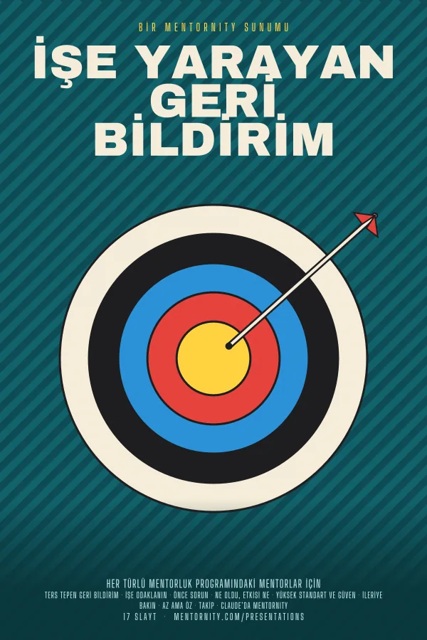İşe Yarayan Geri Bildirim sunumu için film afişi tarzında görsel