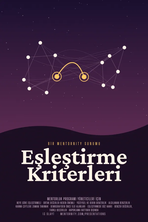 Eşleştirme Kriterleri sunumu için film afişi tarzında görsel