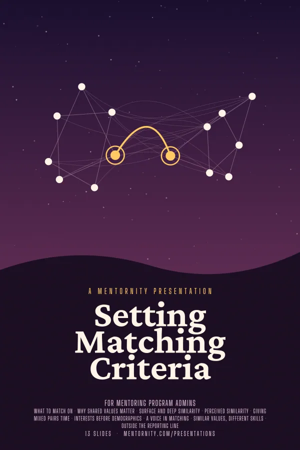 Film-style poster for the Setting Matching Criteria presentation