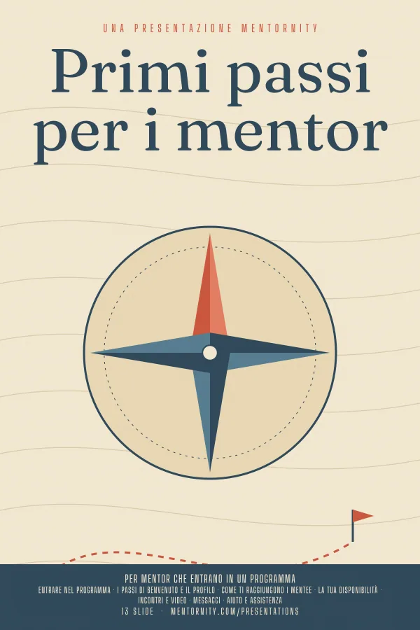Locandina in stile film della presentazione Primi passi per i mentor
