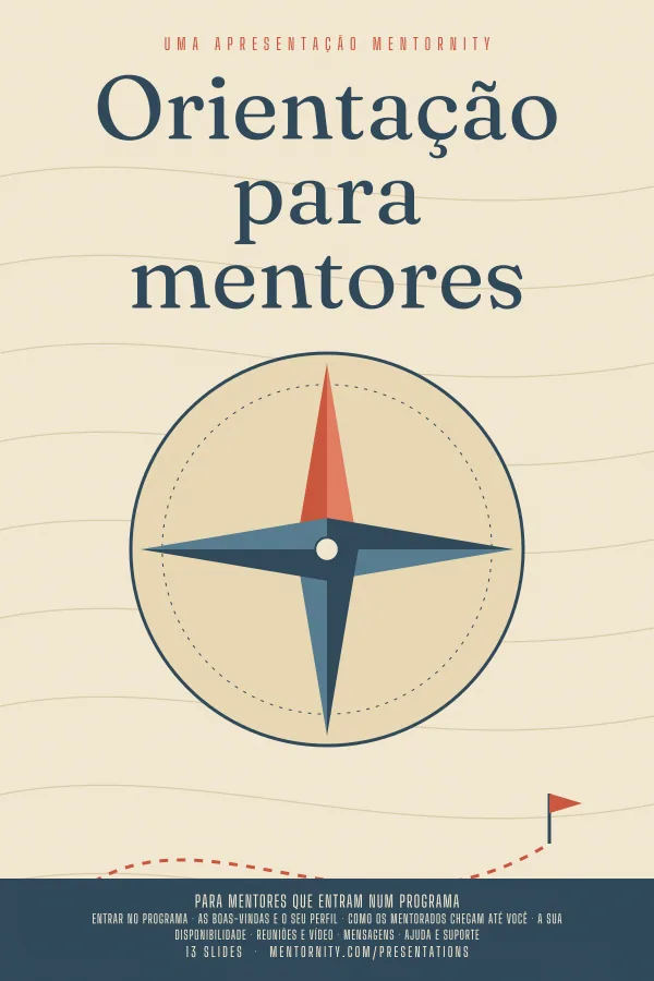 Pôster em estilo de cinema da apresentação Orientação para mentores