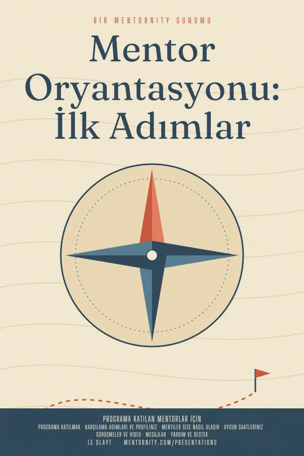 Mentor Oryantasyonu: İlk Adımlar sunumu için film afişi tarzında görsel