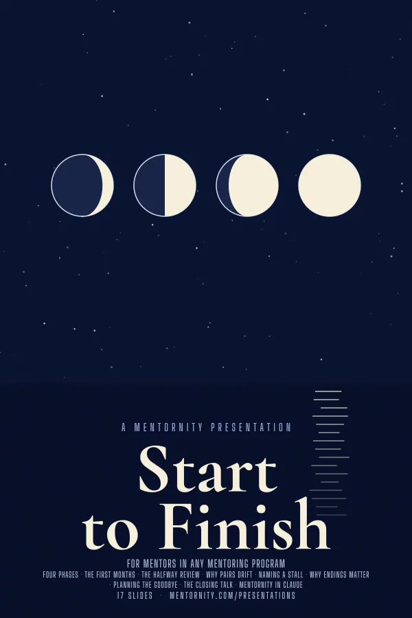Film-style poster for the Start to Finish presentation