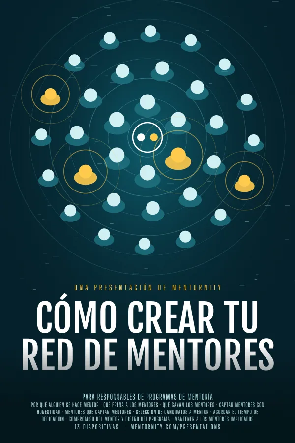Póster de estilo cinematográfico de la presentación Cómo crear tu red de mentores
