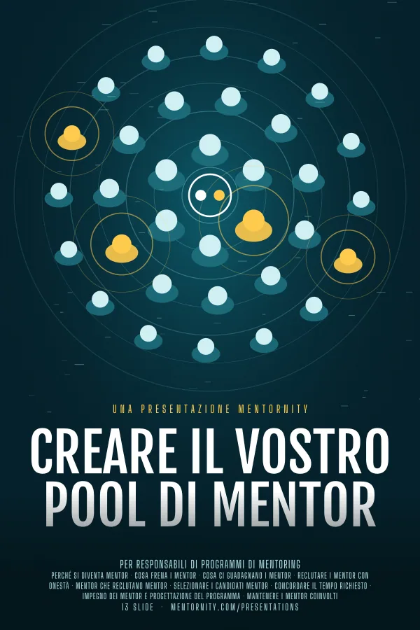 Locandina in stile film della presentazione Creare il vostro pool di mentor