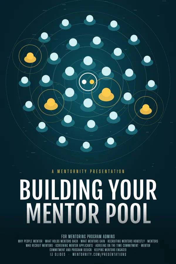 Film-style poster for the Building Your Mentor Pool presentation