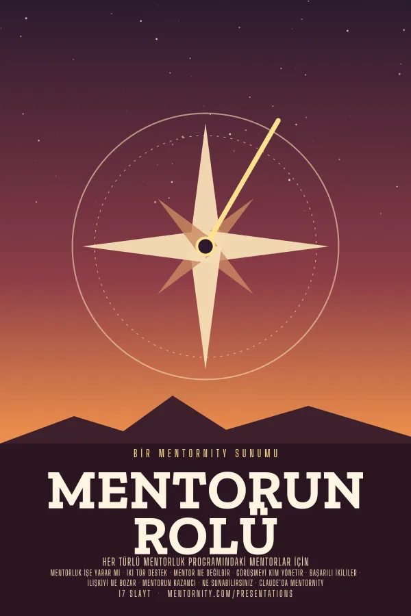 Mentorun Rolü sunumu için film afişi tarzında görsel