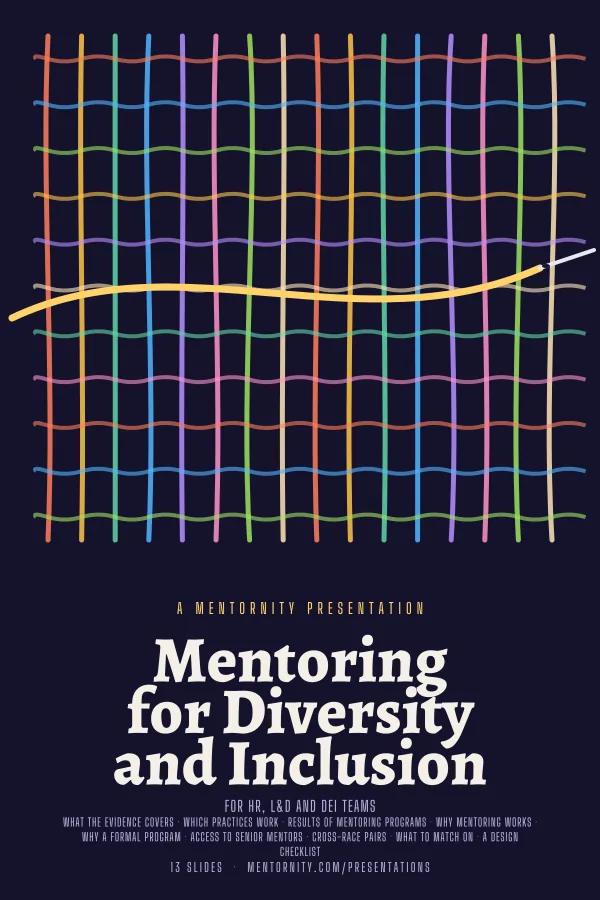 Film-style poster for the Mentoring for Diversity and Inclusion presentation