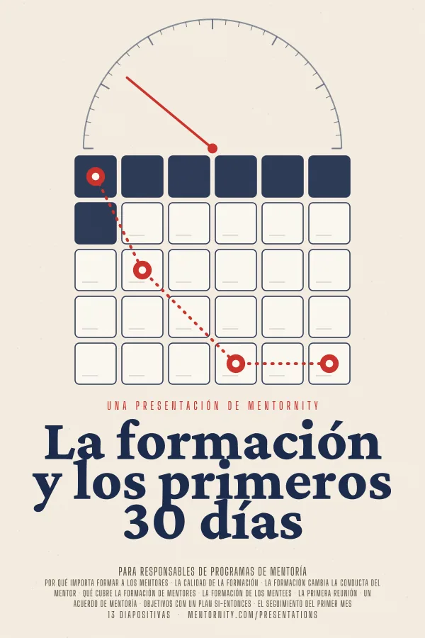 Póster de estilo cinematográfico de la presentación La formación y los primeros 30 días