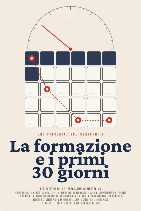 Locandina in stile film della presentazione La formazione e i primi 30 giorni