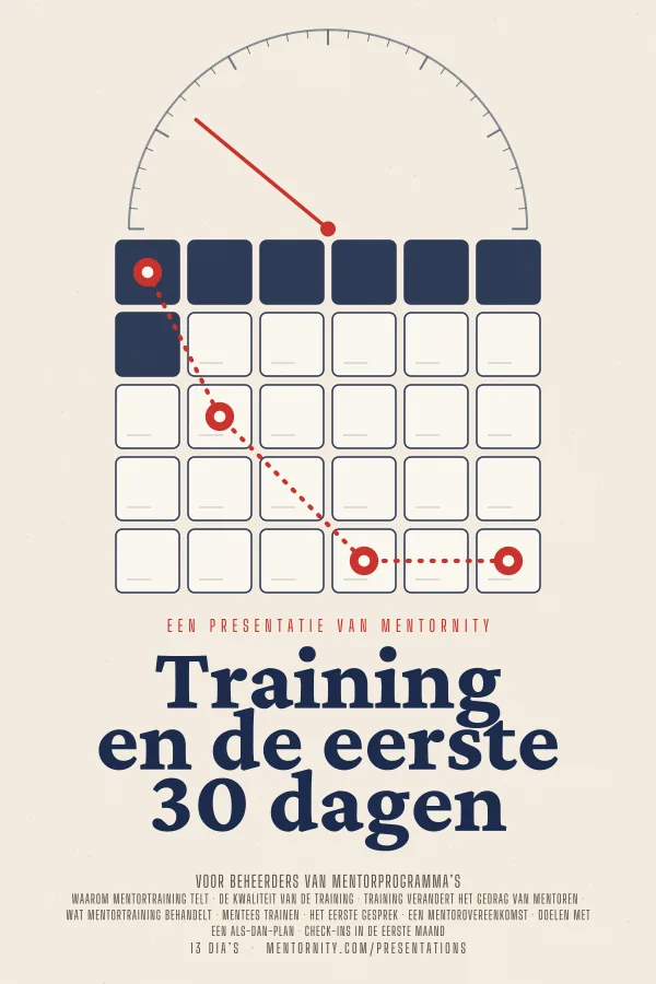Filmposter voor de presentatie Training en de eerste 30 dagen