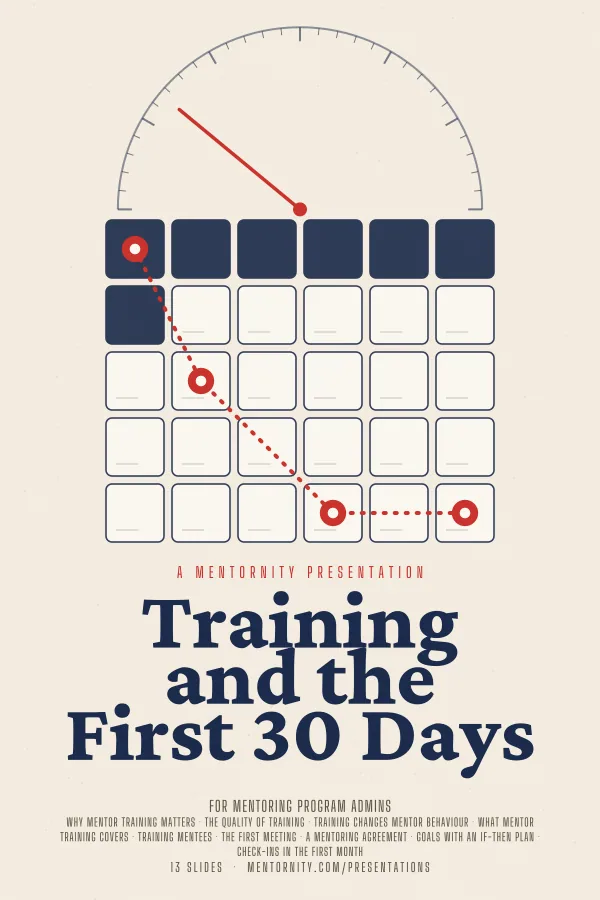 Film-style poster for the Training and the First 30 Days presentation