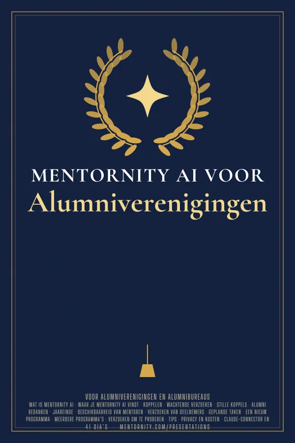 Filmposter voor de presentatie Mentornity AI voor Alumniverenigingen