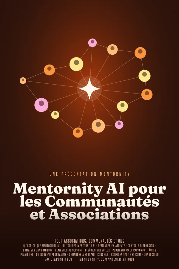 Affiche de film de la présentation Mentornity AI pour les Communautés et Associations