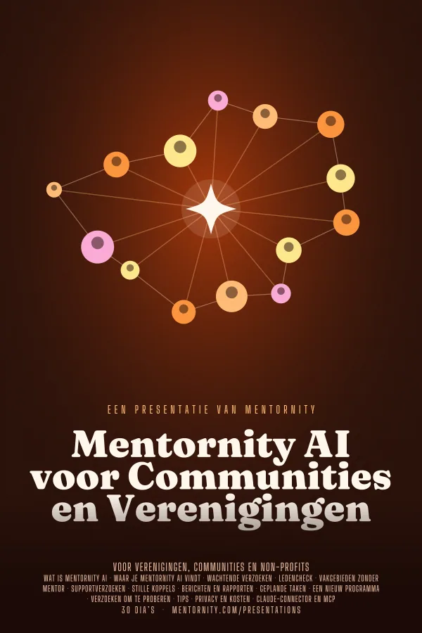 Filmposter voor de presentatie Mentornity AI voor Communities en Verenigingen