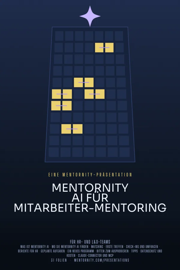 Filmplakat zur Präsentation Mentornity AI für Mitarbeiter-Mentoring