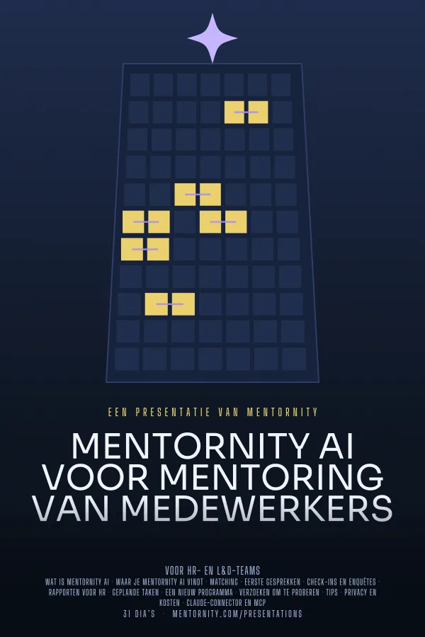 Filmposter voor de presentatie Mentornity AI voor Mentoring van Medewerkers