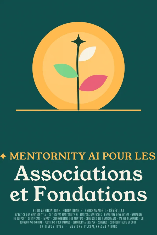 Affiche de film de la présentation Mentornity AI pour les Associations et Fondations