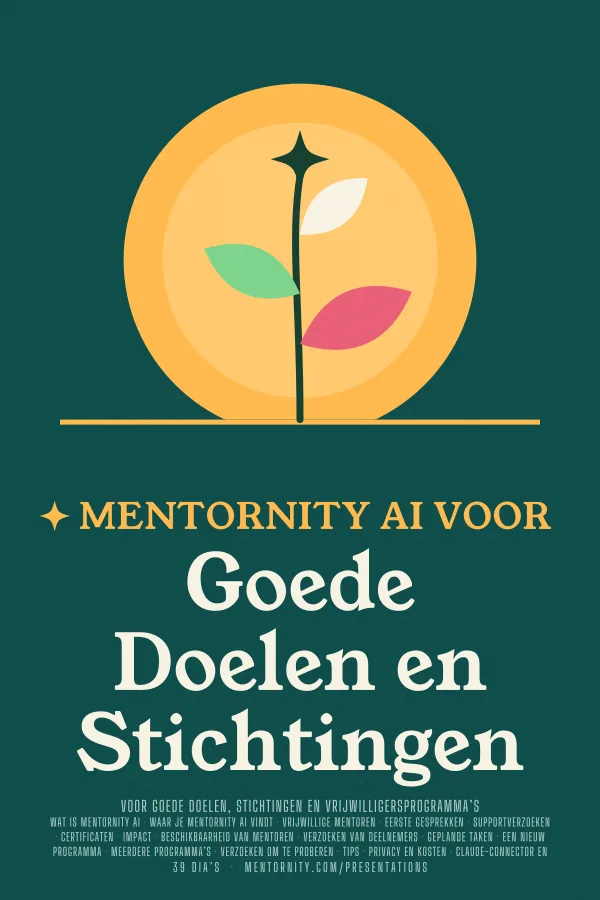 Filmposter voor de presentatie Mentornity AI voor Goede Doelen en Stichtingen