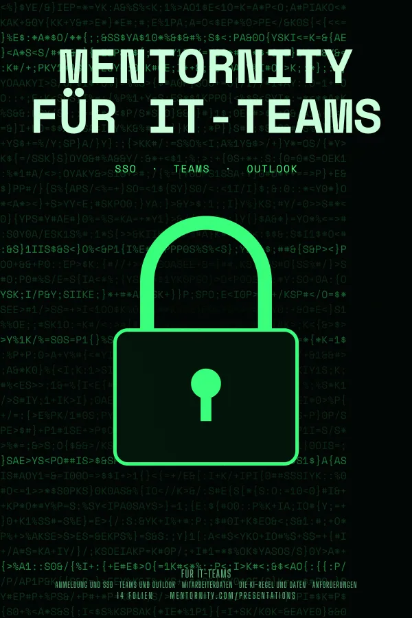 Filmplakat zur Präsentation Mentornity für IT-Teams