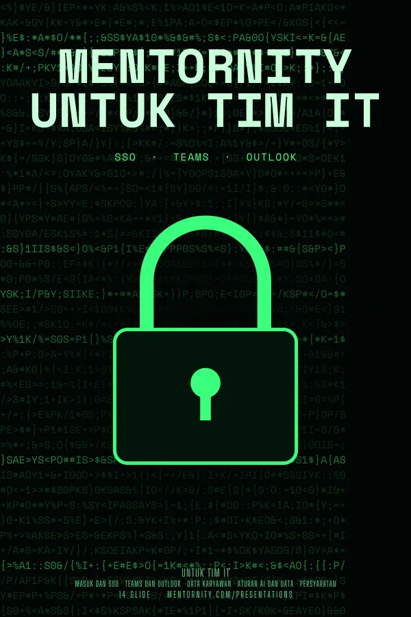 Poster bergaya film untuk presentasi Mentornity untuk Tim IT