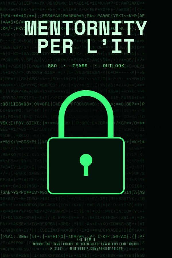 Locandina in stile film della presentazione Mentornity per l’IT