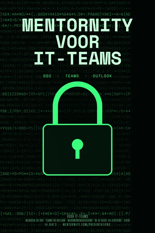 Filmposter voor de presentatie Mentornity voor IT-teams