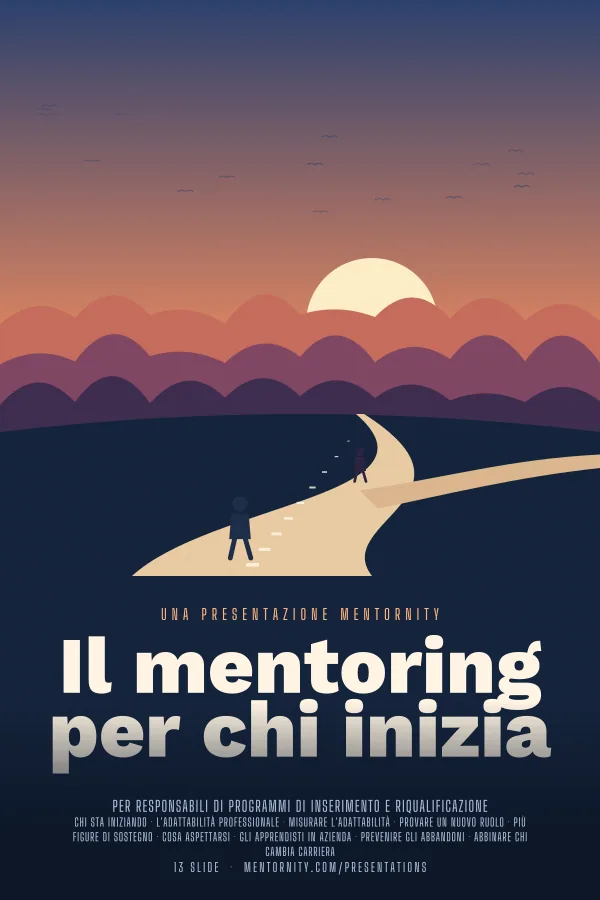 Locandina in stile film della presentazione Il mentoring per chi inizia