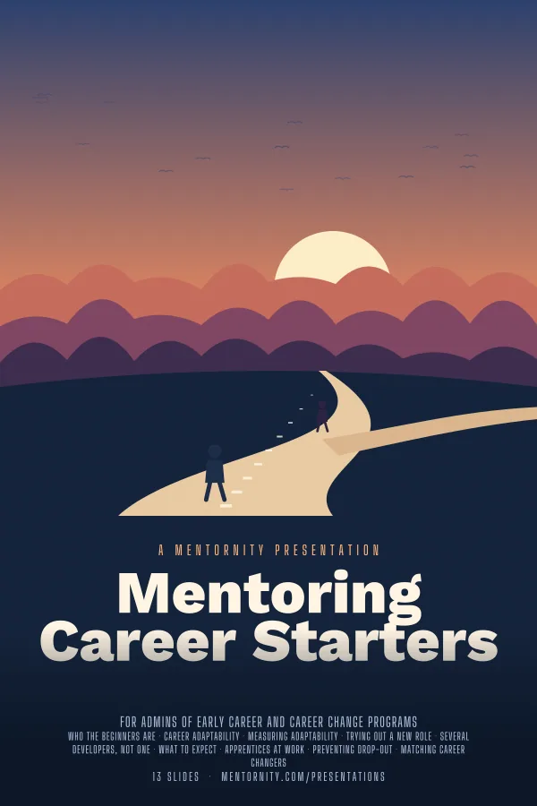 Film-style poster for the Mentoring Career Starters presentation
