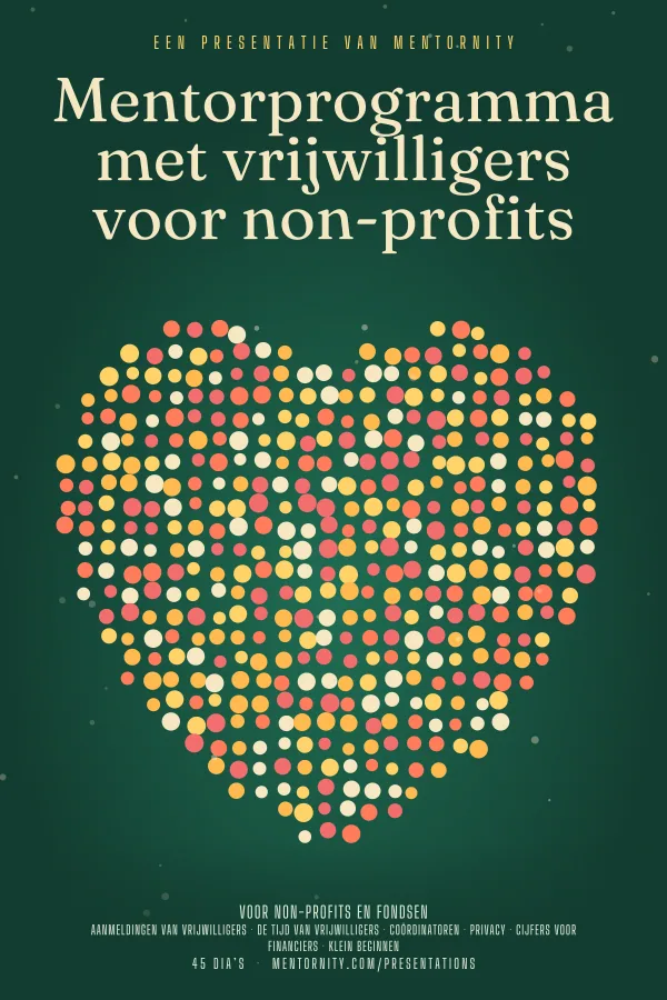 Filmposter voor de presentatie Mentorprogramma met vrijwilligers voor non-profits