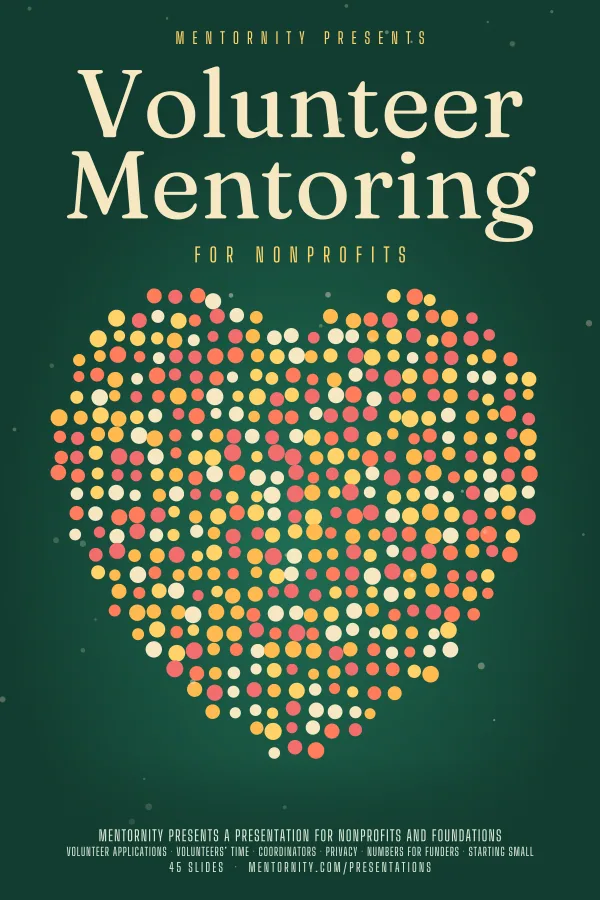Film-style poster for the Volunteer Mentoring Program for Nonprofits presentation