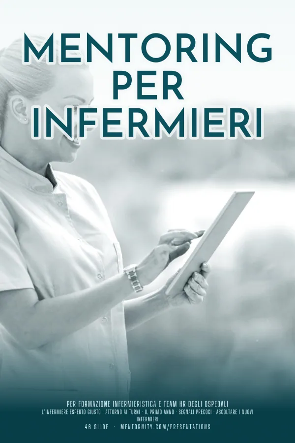 Locandina in stile film della presentazione Mentoring per infermieri
