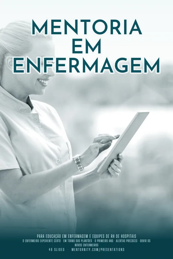 Pôster em estilo de cinema da apresentação Mentoria em enfermagem