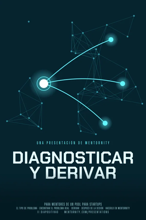 Póster de estilo cinematográfico de la presentación Diagnosticar y derivar