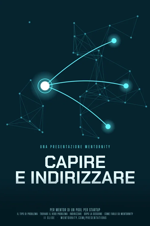 Locandina in stile film della presentazione Capire e indirizzare
