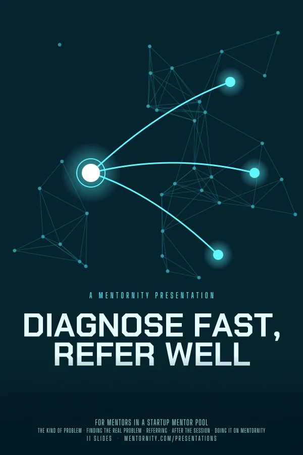 Film-style poster for the Diagnose Fast, Refer Well presentation