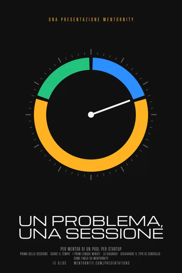 Locandina in stile film della presentazione Un problema, una sessione