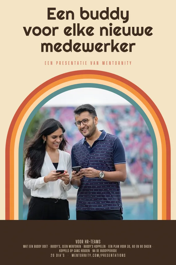 Filmposter voor de presentatie Een buddy voor elke nieuwe medewerker