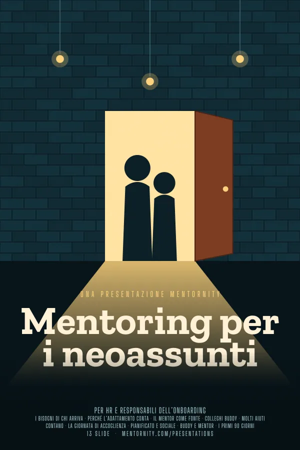 Locandina in stile film della presentazione Mentoring per i neoassunti