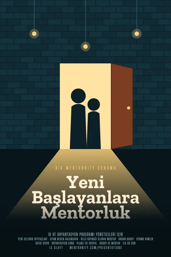 Yeni Başlayanlara Mentorluk sunumu için film afişi tarzında görsel