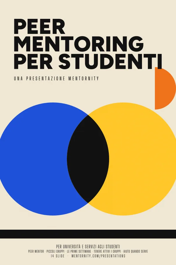 Locandina in stile film della presentazione Peer mentoring per studenti