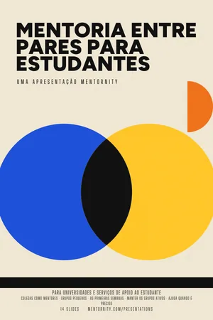 Pôster da apresentação: Mentoria entre pares para estudantes