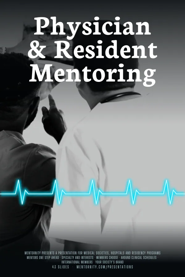 Locandina in stile film della presentazione Mentoring per medici